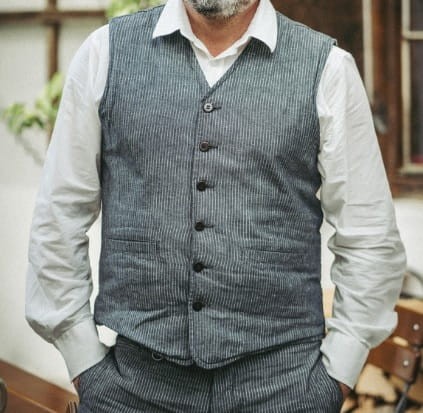 1905 Hauler Vest Grey Striped Linen1.jpg