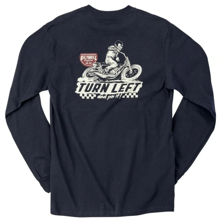 Biltwell Left turn long sleeve t-shirt black De Motos.jpg