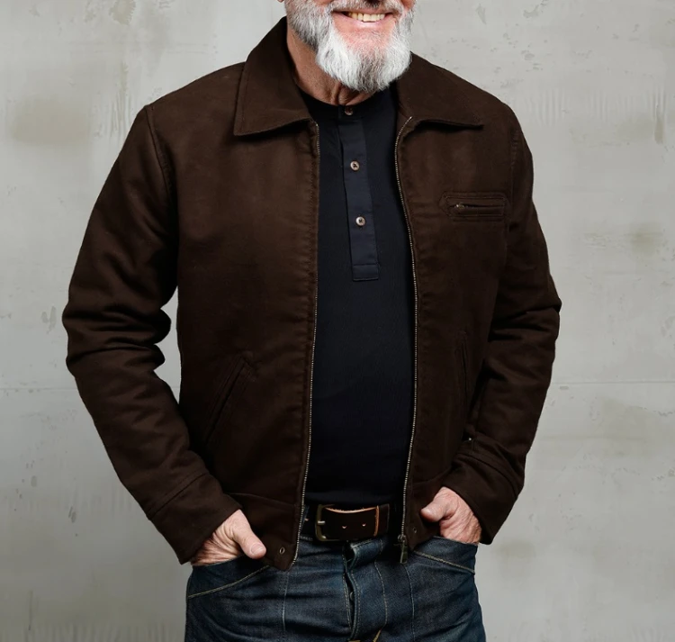 1932 Roadster Jacket Moleskin Soil Brown De Motos2.jpg