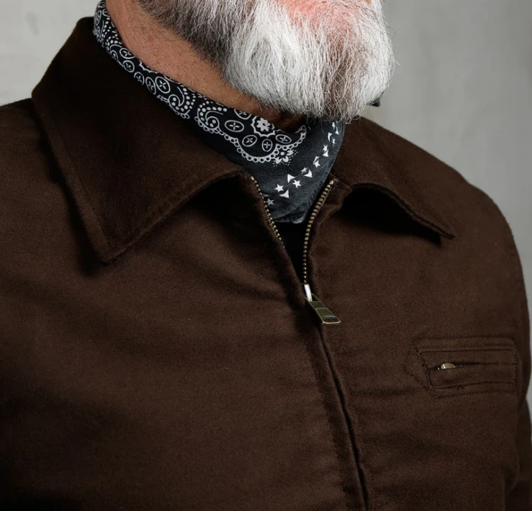 1932 Roadster Jacket Moleskin Soil Brown De Motos5.jpg