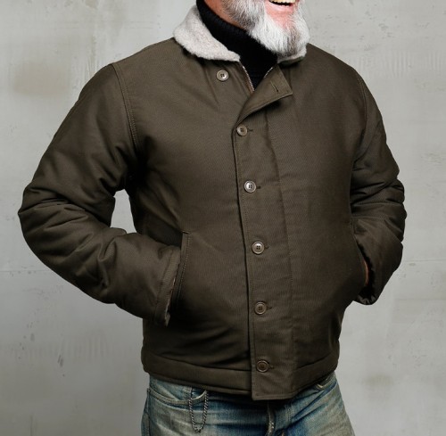 Pike Brothers 1944 N1 Deck Jacket Waxed Olive De Motos.jpg