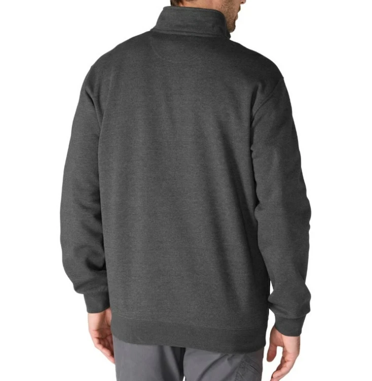 Carhartt Marquette Zip Mock Neck sweatshirt carbon heath De Motos2.jpg