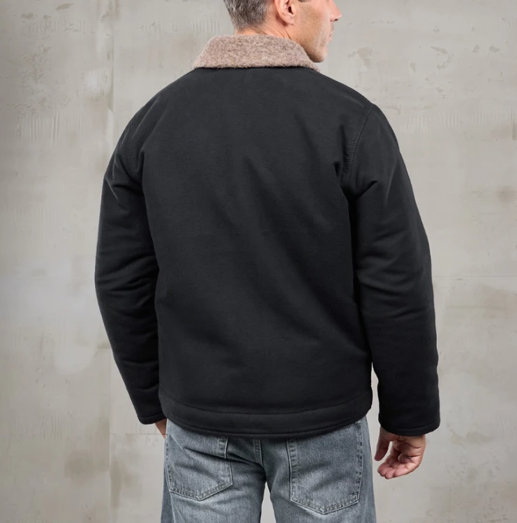 1943 N1 Deck Jacket Moleskin Sulphur Black demotos2.jpg