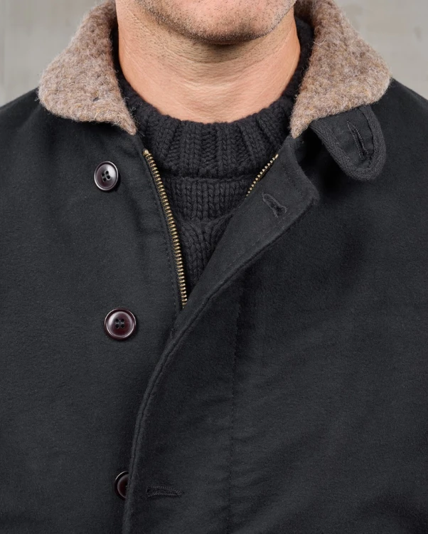 1943 N1 Deck Jacket Moleskin Sulphur Black demotos4.jpg