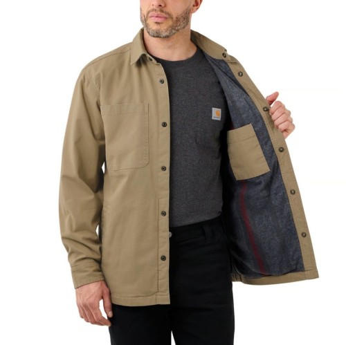 Carhartt Koszula Lined denim shirt jack Dark khaki demotos1.jpg
